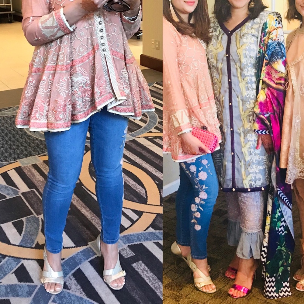 Embroidered baby doll top